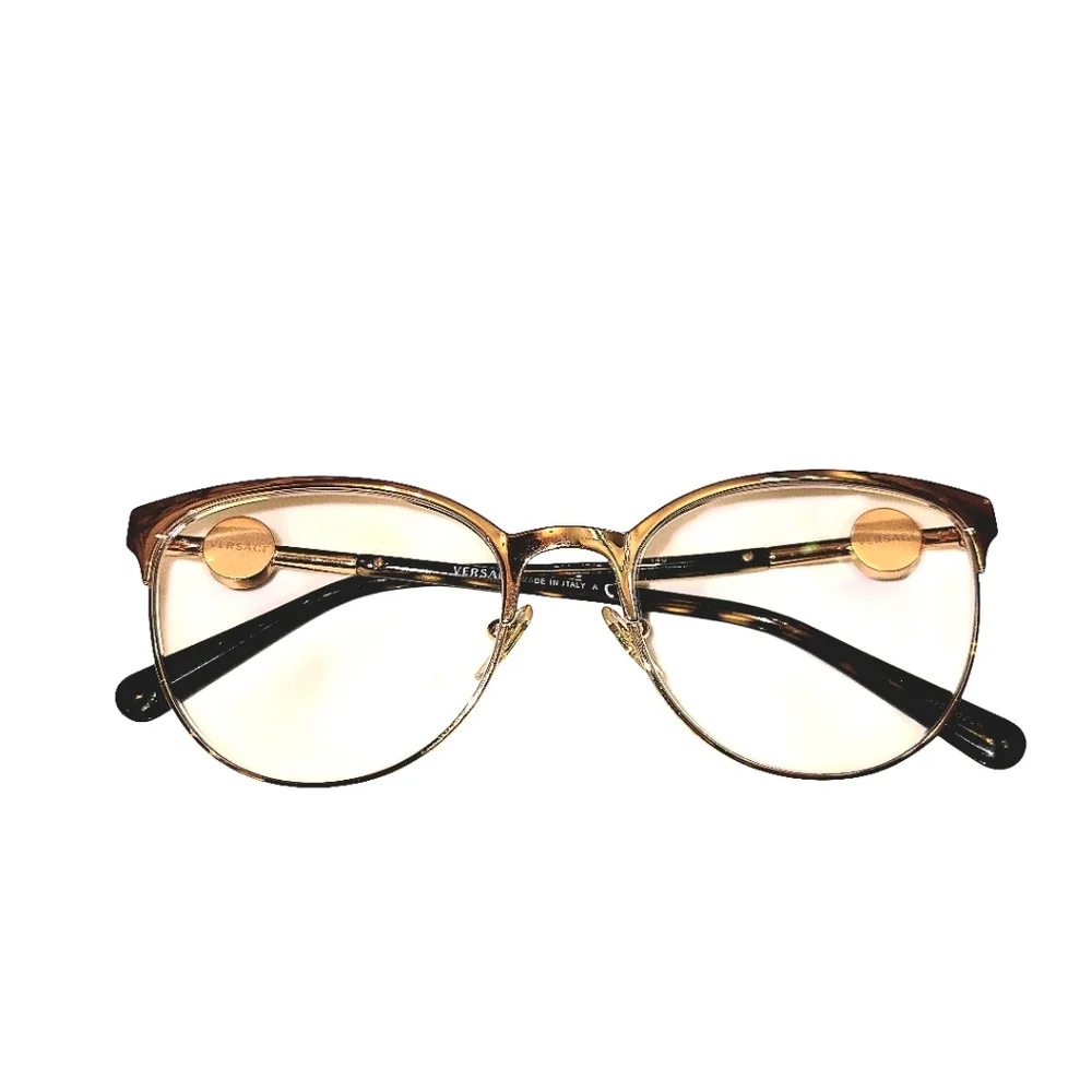 Versace VE 1271 Pink Gold Cat Eye Eyeglasses 54-18 Italy